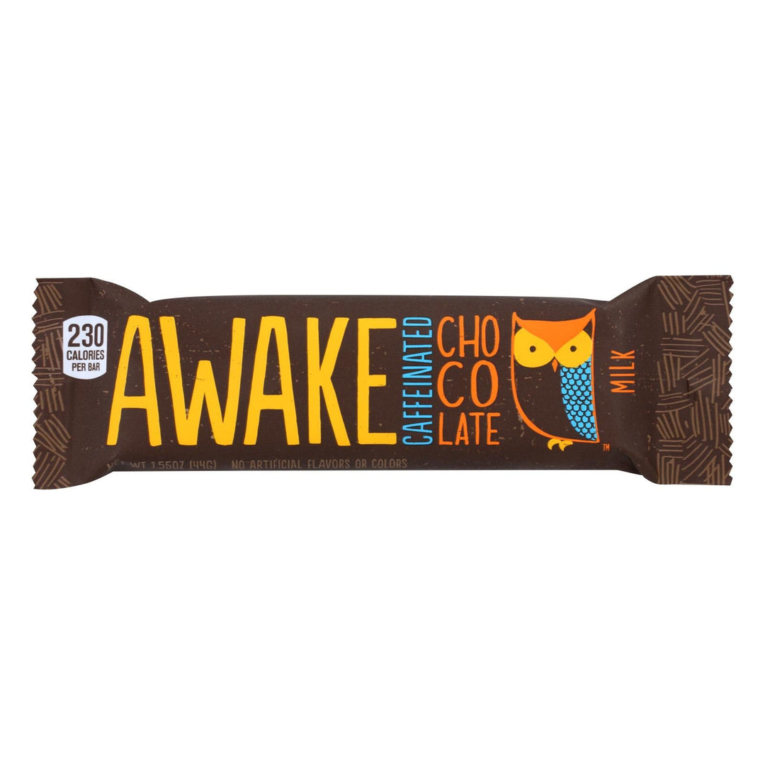 Awake Chocolate - Bar Caff Milk Chocolate - Case Of 12 - 1.55 Oz - Maras Green